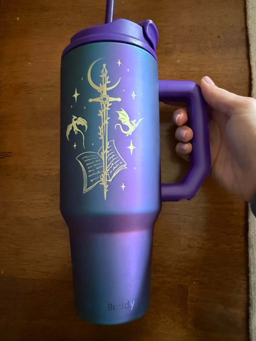 Frostbuddy 40oz Nebula Romantasy Theme Travel Tumbler with Handle - Picture 3 of 7